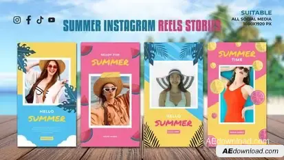 Videohive Summer Instagram Reels Stories Openers template preview