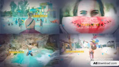 Summer Opener – Dynamic Slideshow Water Wave Transitions, Parallax Motion and Geometric Particles Openers template preview