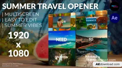 Summer Travel Opener | Multiscreen Openers template preview