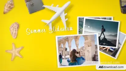 Summer Travel Slideshow Video Displays template preview