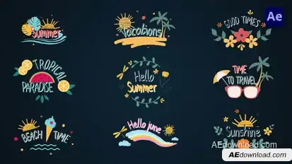 Summer travel titles [After Effects] Titles template preview