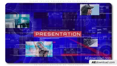 Super Techno Presentation Slideshow Video Displays template preview