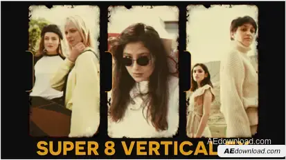 Super8 Vertical I TikTok, Shorts, Reels Video Displays template preview