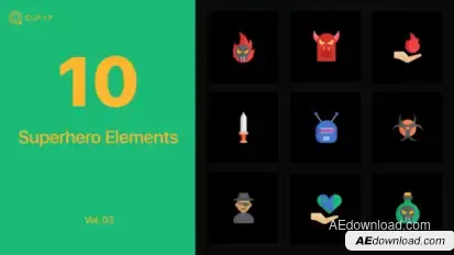 Superhero Icons Vol. 03 Elements template preview