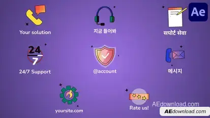 Support Service Icons And Titles for After Effects Titles template preview