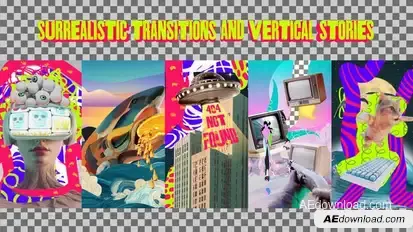 Surrealistic Transitions and Vertical Stories Pack Elements template preview