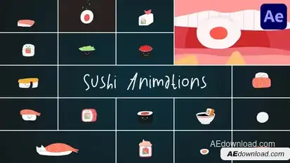 Sushi Animations for After Effects Elements template preview