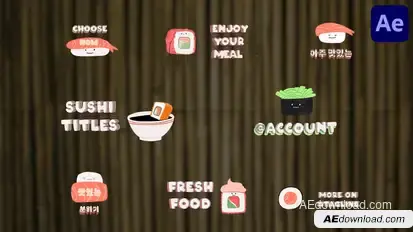 Sushi Titles for After Effects Titles template preview