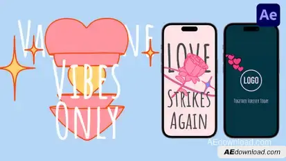 Sweet Valentines Greetings in Motion Openers template preview