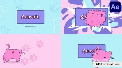 Sweety Cat Logo for After Effects Logo Stings template preview