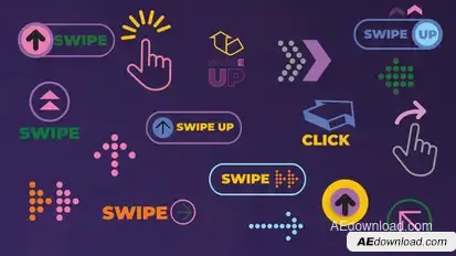 Swipe Up Arrows UI Social Media Elements Interface Elements template preview