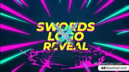 Swords Fight Gaming Logo Reveal Logo Stings template preview
