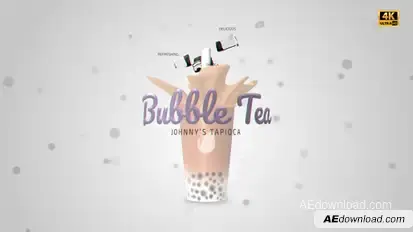 Tapioca Pearl Milk Tea Titles Product Promo template preview