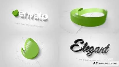 Technical Elegant Logo 3D Opener Openers template preview