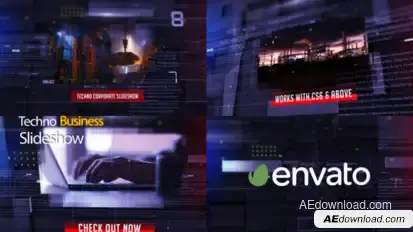 Techno Business Slideshow Video Displays template preview