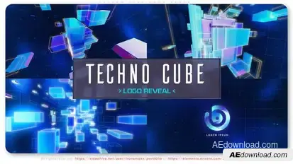 Techno Cube Logo Reveal Logo Stings template preview