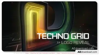 Techno Grid Logo Reveal Logo Stings template preview