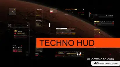 Techno_hud Infographics template preview