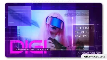 Techno Style Digital Slideshow Video Displays template preview