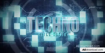 Techno Title Logo Stings template preview