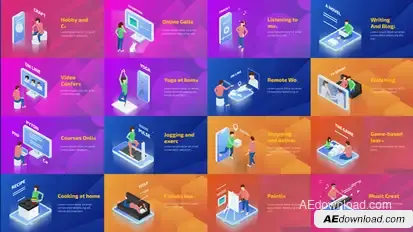 Technology At Home. Isometric Concepts. Elements template preview