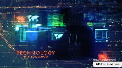 Technology City Slideshow Video Displays template preview