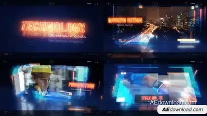 Technology Slideshow Video Displays template preview