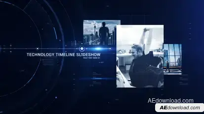 Technology Timeline Slideshow Video Displays template preview