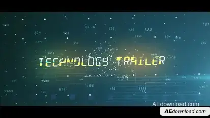 Technology trailer II Titles template preview