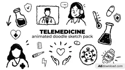 Telemedicine - Animated Doodle Sketch Pack Elements template preview