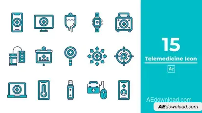 Telemedicine Icon After Effect Elements template preview
