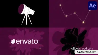 Telescope and Constellation Logo Opener for After Effects Logo Stings template preview
