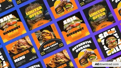 Telkom Burger Media Posts Product Promo template preview