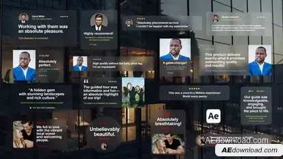 Testimonials Glass Pack Titles template preview