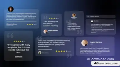 Testimonials Pack Glass Titles template preview