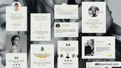 Testimonials, Reviews & Quotes - After Effects Template Elements template preview