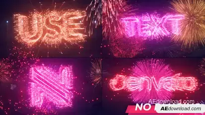 Text & Logo Fireworks Logo Stings template preview