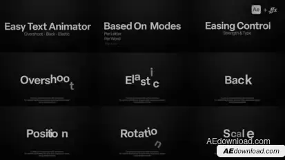 Text Animator | Overshoot, Elastic & Bounce Effects with Easy Controls for Custom Title Animations Titles template preview