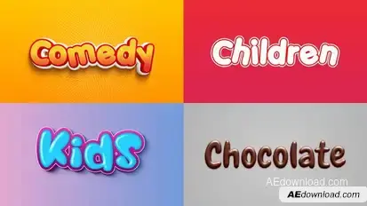 Text Effect - Kid Style 02 Titles template preview