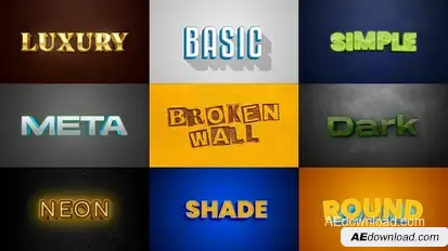 Text Effects 3D Titles template preview