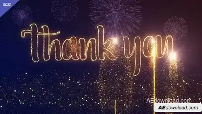 Thank You Gold Line Flare Wish Black Openers template preview