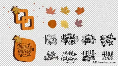 Thanksgiving 3D Logo Loop Logo Stings template preview