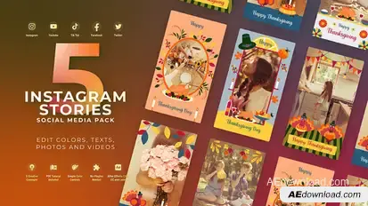 Thanksgiving Day Vertical Stories Thanks Giving Video Displays template preview