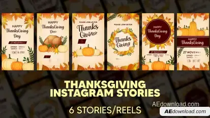 Thanksgiving Instagram Stories Openers template preview