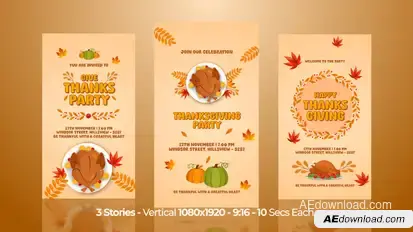 Thanksgiving Instagram Stories Openers template preview