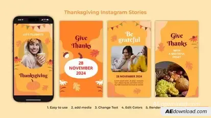 Videohive Thanksgiving Instagram Stories Openers template preview
