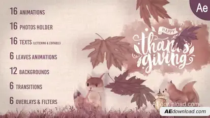 Thanksgiving Kit Video Displays template preview