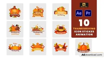 Videohive Thanksgiving stickers Element Pack Elements template preview