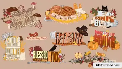 Thanksgiving Titles Pack Titles template preview