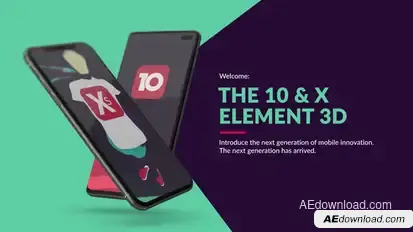The 10 & X for Element 3D Product Promo template preview